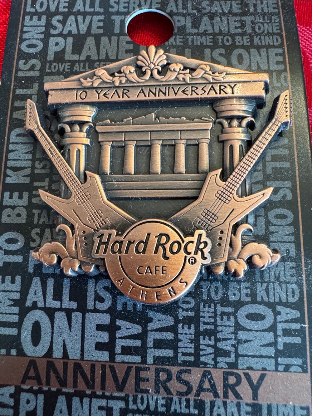 Hard Rock Cafe 10th Anniversary Athens, Greece  Pin